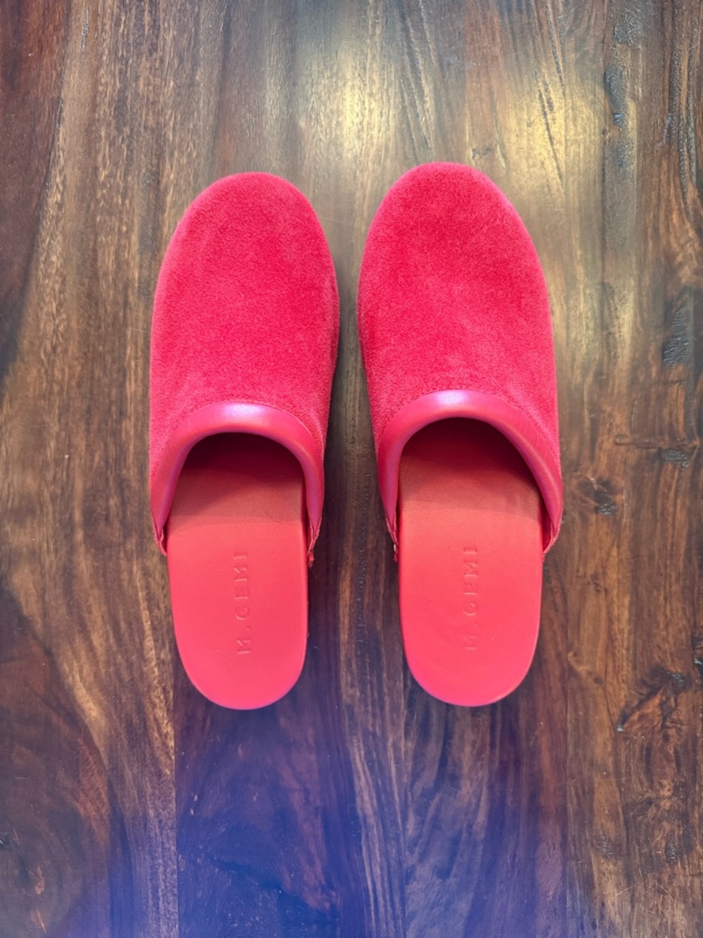 M. Gemi Red Suede Greta Clogs - Picture 3 of 6
